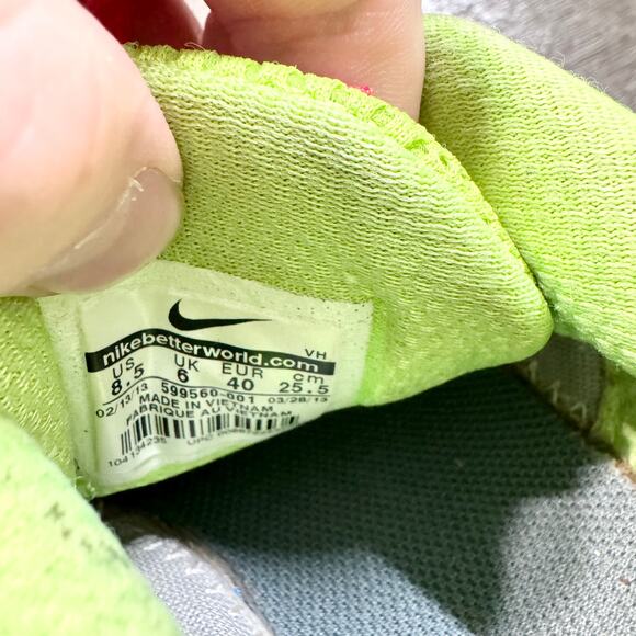 Nike Dual Fusion Lite Running Shoes Sneakers Gray/Red/Green Womens Sz 8.5 - Picture 6 of 6